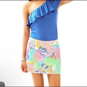 Lilly Pulitzer Skort January Style Multi Roar Of The Seas Shell Pink Print SZ 2